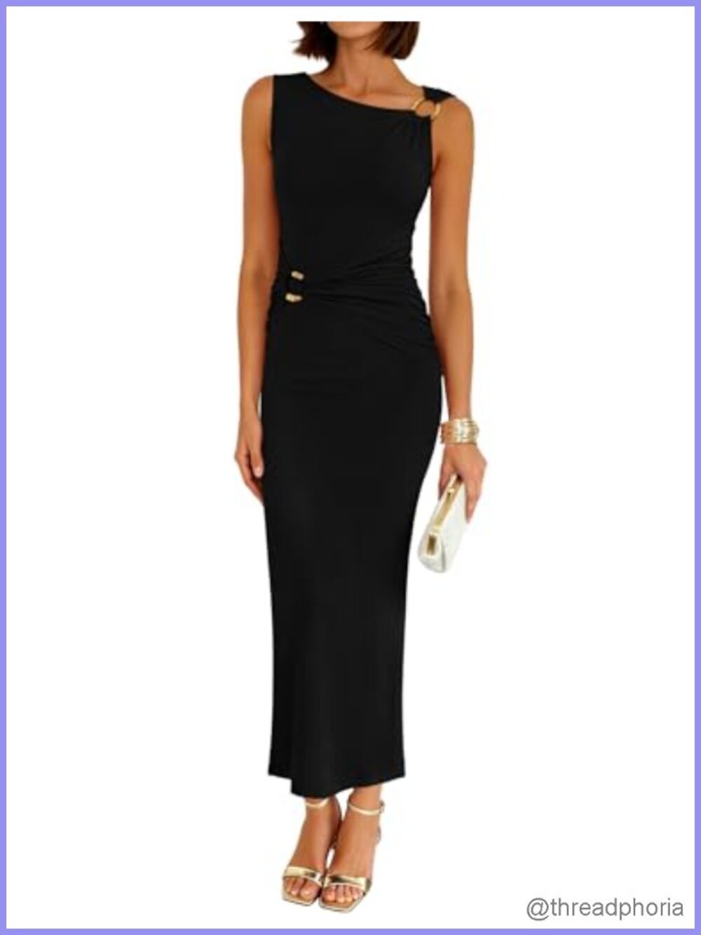 Sleeveless Bodycon Ruched Maxi Dress Summer